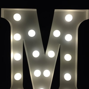 Metal white M marquee letter marquee light 9&quot;height wedding light up alphabet letter room lighting night light nursery light  kids light
