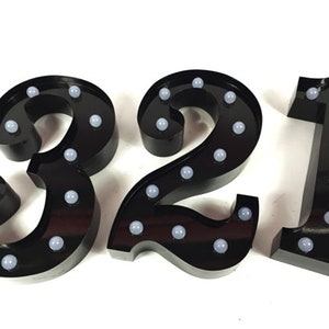 Metal Black Marquee Numbers Marquee Letters Light Up 9&quot; tall Alphabet Initail Letters Home Office Shop Store Window Table Decor
