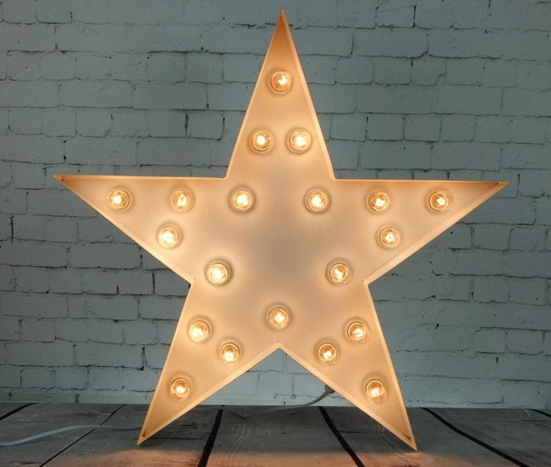 24 Metal Star Marquee Sign Light up Star Sign Home Bar Etsy
