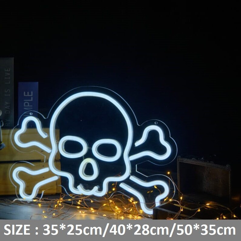 Light up Halloween Neon Sign Neon Light Halloween Skeleton Etsy