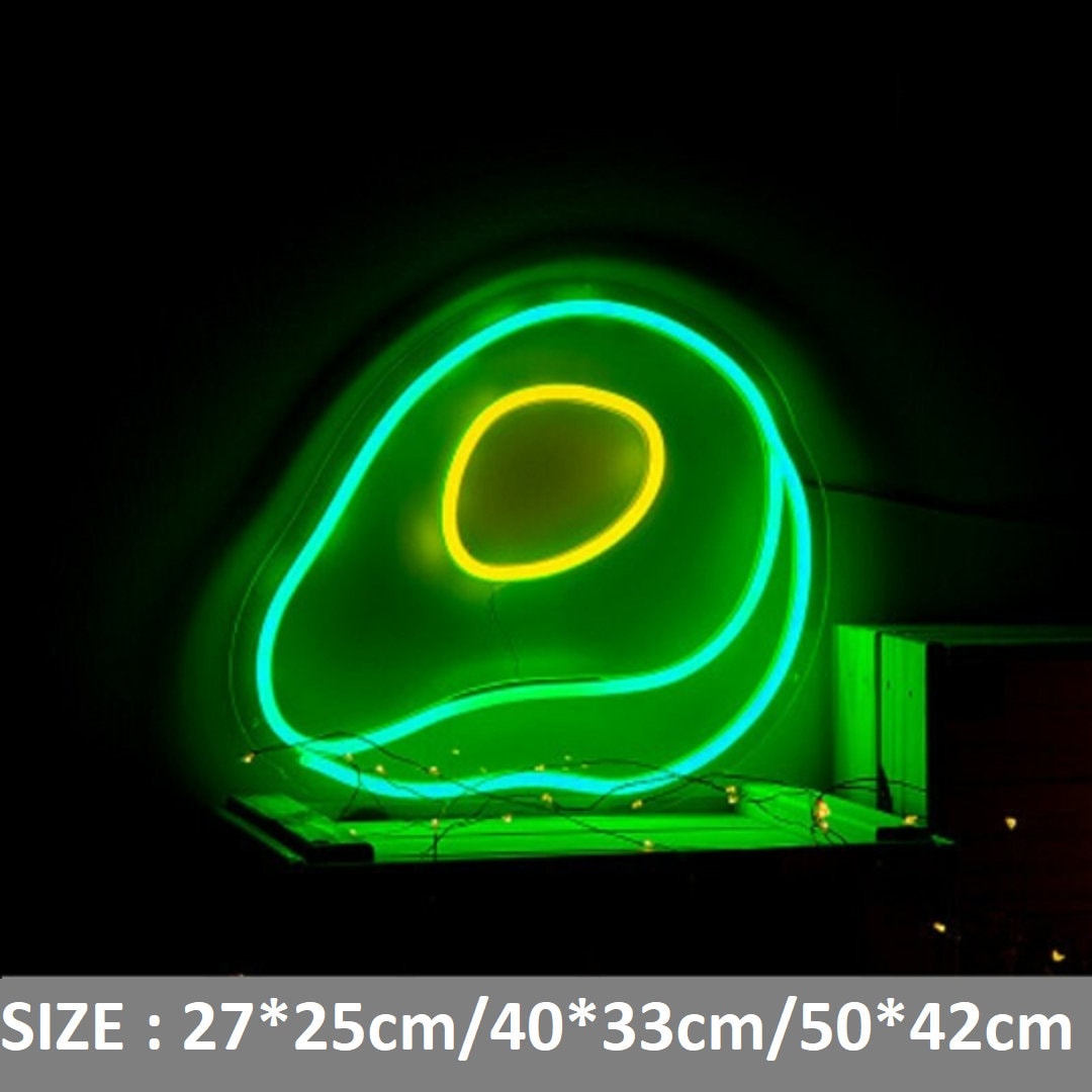 LED Avocado Acrylic Neon Sign Fruit Neon Light Shop Neon Decor LED ...