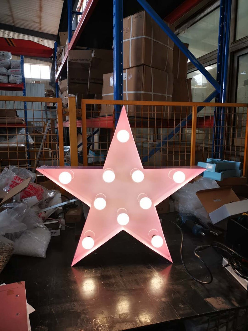 24 Metal Star Marquee Sign Light up Star Sign Home Bar Etsy