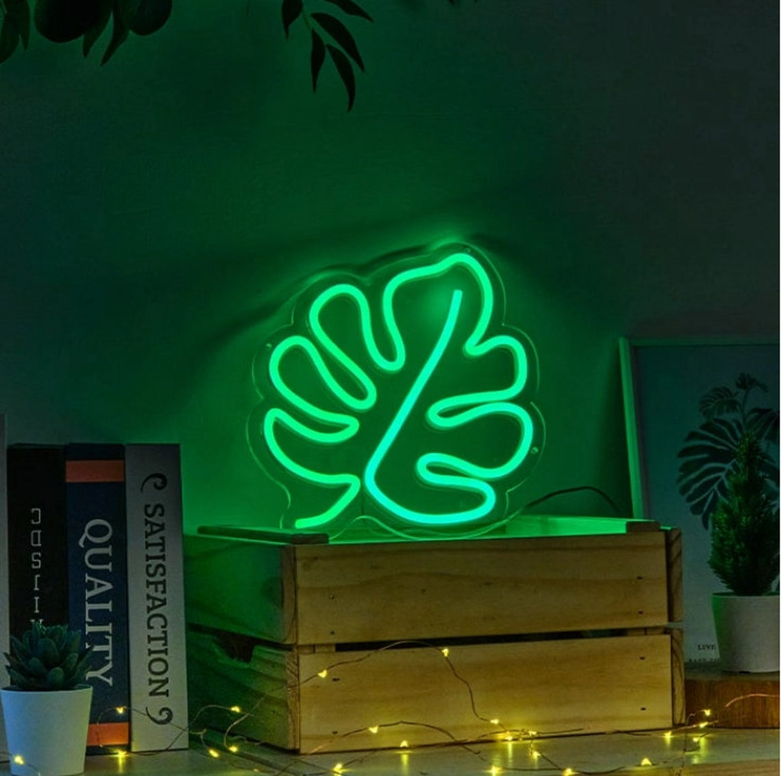 Spring Neon Signs Spring Green Leaf Neon Sign Acrylic Neon USB Powered Leaf Neon Light ...