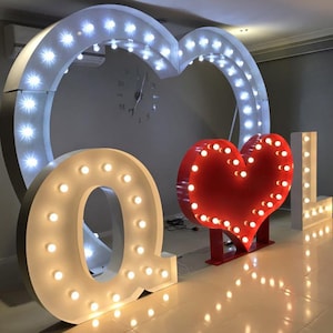 Customized 12&quot; Metal White Marquee Letters THE 18&quot; Metal White Letters STAGE  Wired up Together