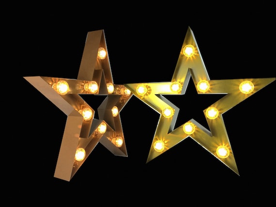 2436 Metal Star Marquee Sign Light up Metal Star Light Indoor