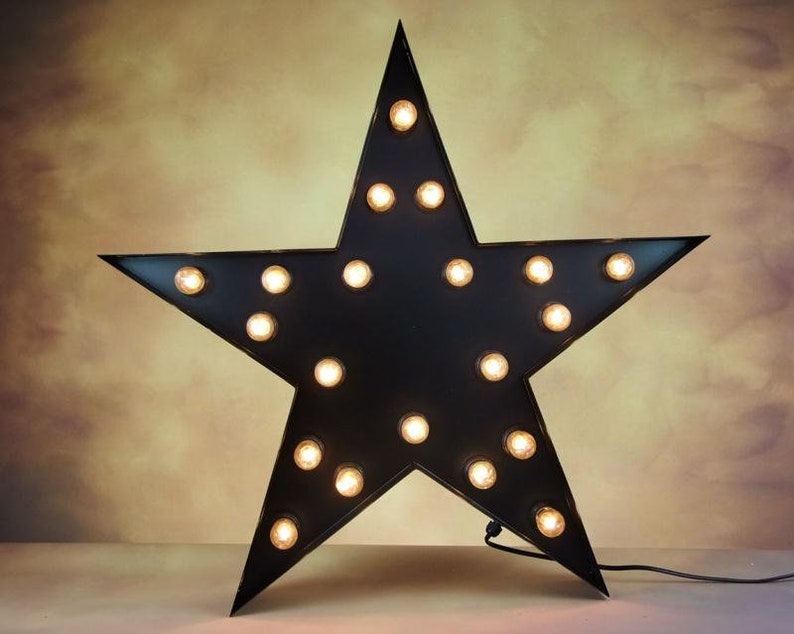 24 Metal Star Marquee Sign Light up Star Sign Home Bar Etsy