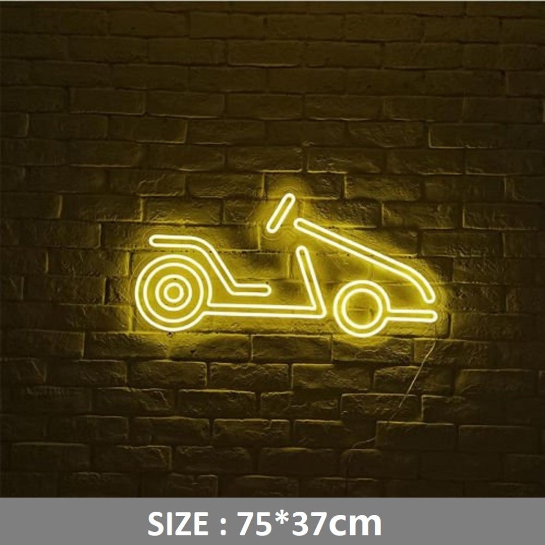 Acrylic Car Neon Sign Racing Car Neon Decor Club Workshop Bar Party ...