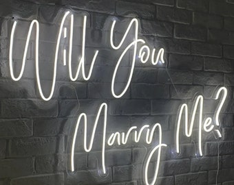 Will You Marry Me Neon Sign with Acrylic Board Neon letters Wedding Proposal Engagement Anniversary Neon Decor