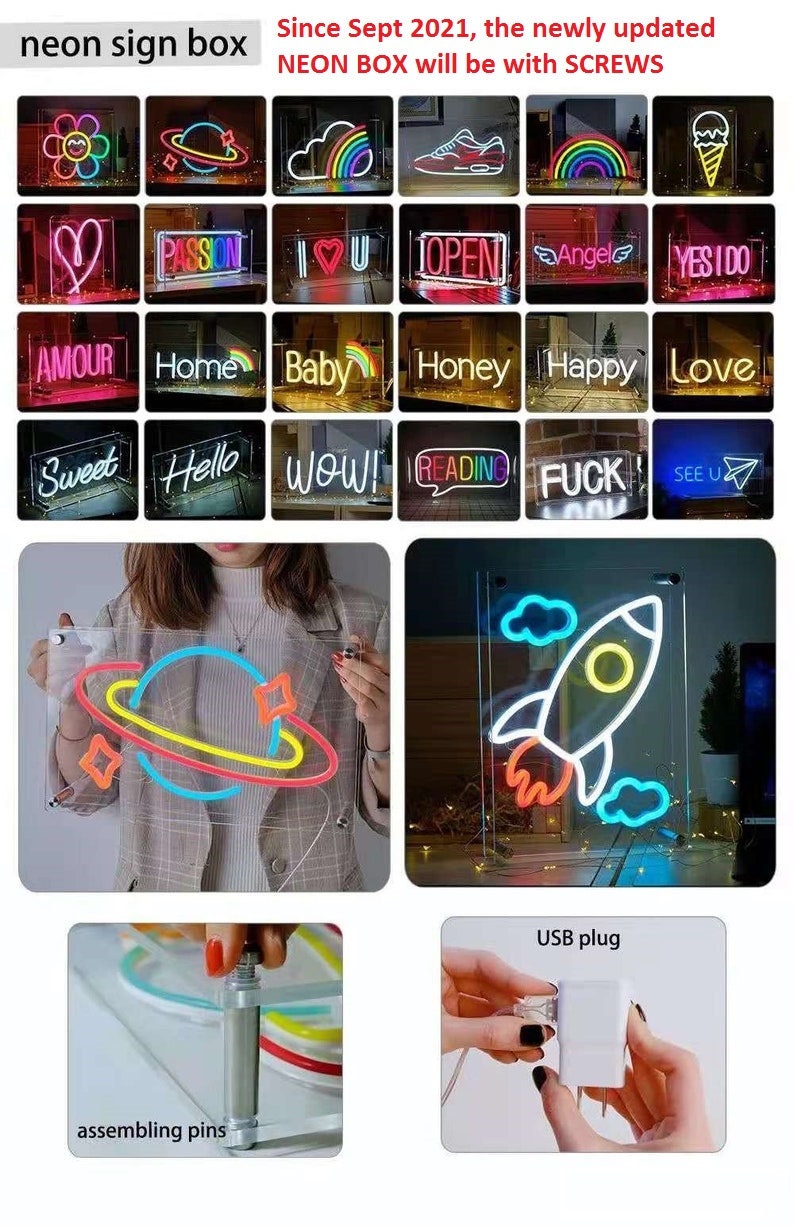 Rainbow Cloud Neon Box Neon Sign Neon Decor Birthday Party