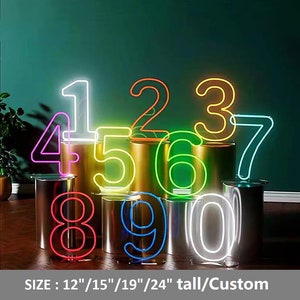 12 &quot;-39&quot; Tall Light Up Numbers Neon Numbers Neon Letters Pary Birthday Anniversay Wedding Event Decor