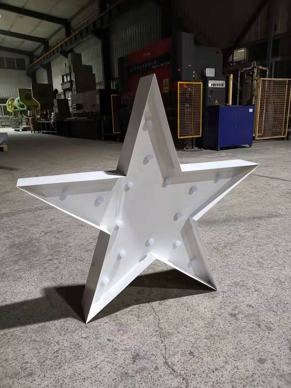 15 36 Metal White Star Marquee Sign Light up Star Light Indoor