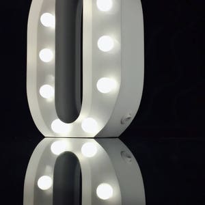 9&quot;Metal white/black 0 light up number zero home bedroom birthday party shop wedding decor light