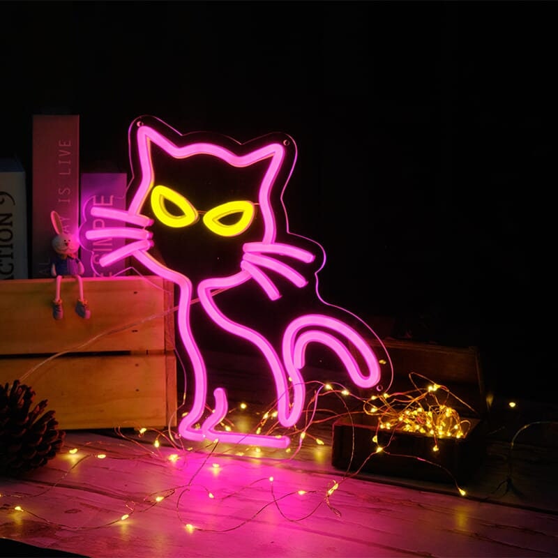 猫のネオンサイン、子供部屋の装飾、USB電源 - Etsy 日本