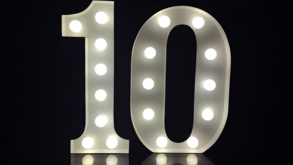 Buy 12metal Marquee Number 10-19 Light up Number Marquee Numbers Ten Home  Store Anniversary Ceremoney Event Birthday Decor Online in India 