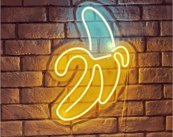 Banana Neon Sign with Acrylic Plate USB Powered Neon Decor Neon Art Kids Child Home Room Bedroom Bar Pub Decor
