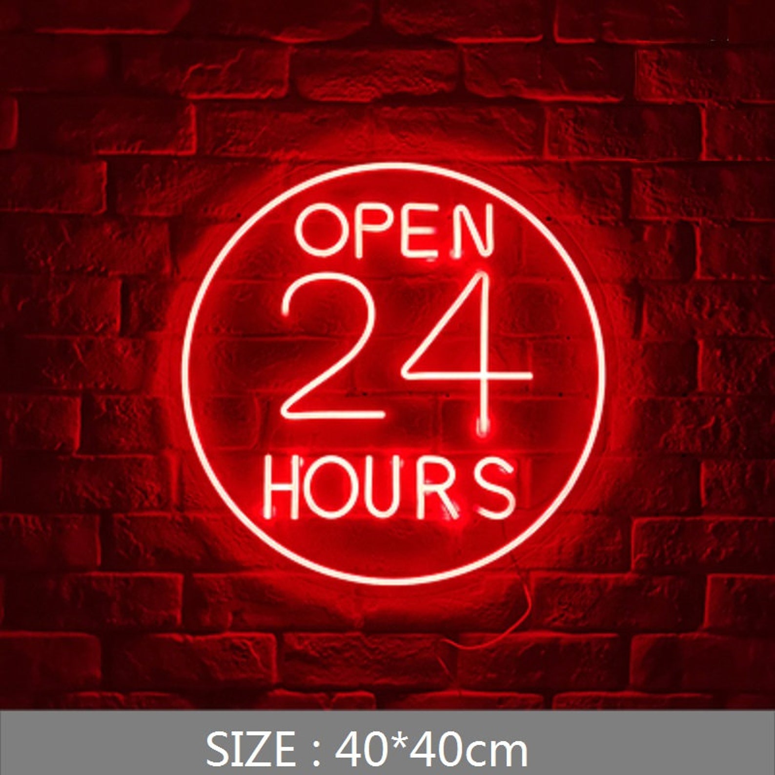 OPEN 24 Hours Neon Sign With Acrylic Board Neon Decor Neon Art Shop