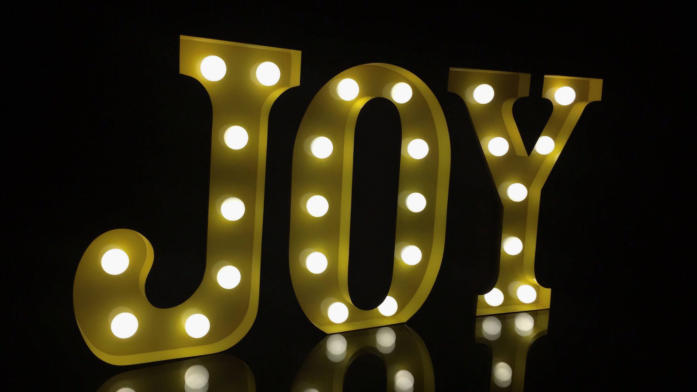 Hand Made 9metal Yellow Light up Letters JOY Home Party | Etsy