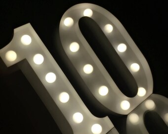 12metal Marquee Number 10-19 Light up Number Marquee Numbers Ten Home Store  Anniversary Ceremoney Event Birthday Decor 