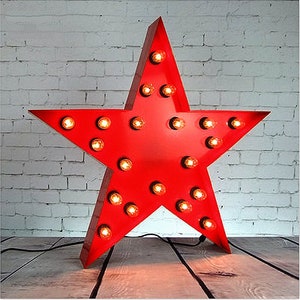 24&quot; Metall Stern Marquee Sign Light Up Sternschild Home Bar Restaurant Hochzeit Fotografie Hintergrund Dekor