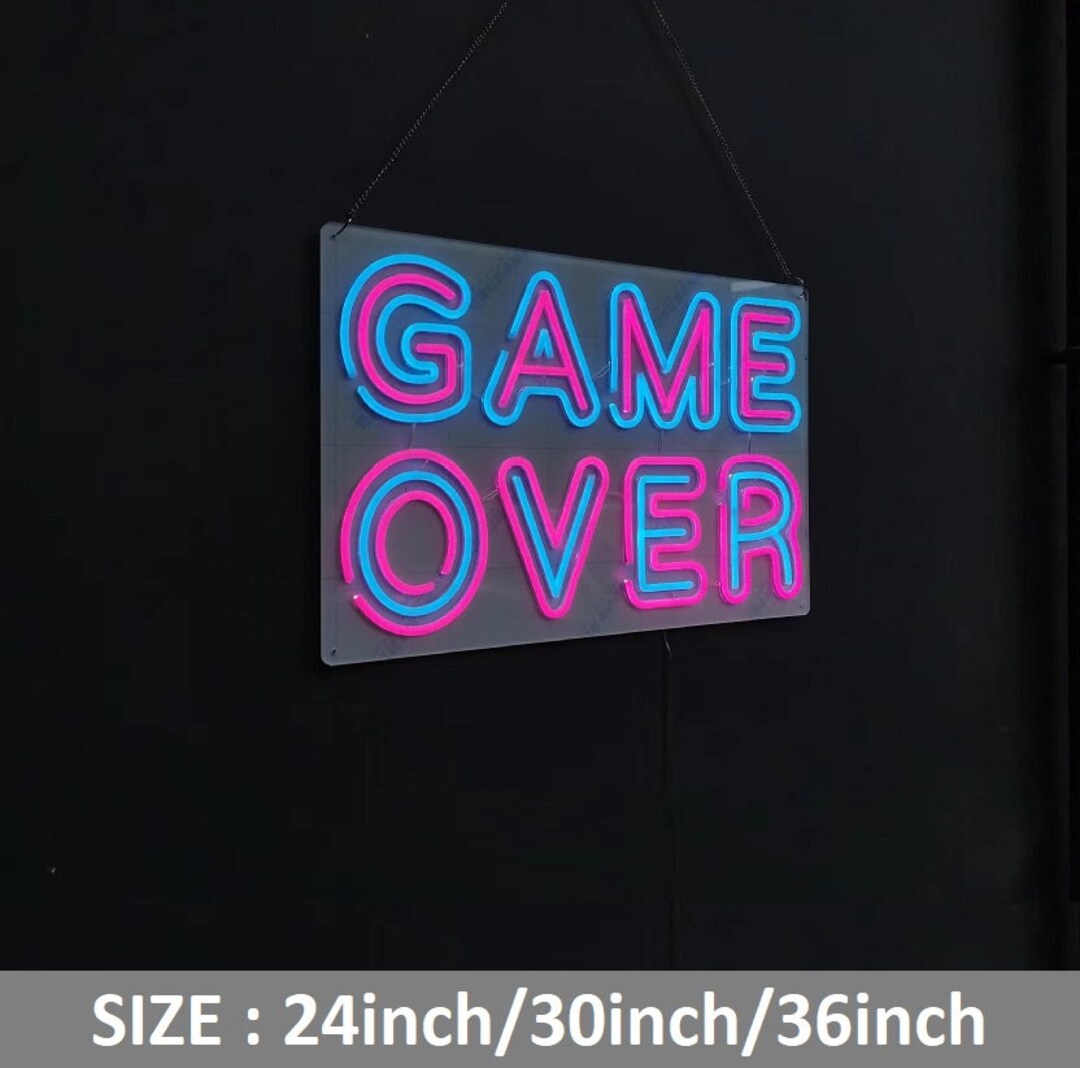 Game Over Neon Sign, Neon Letters, Game Room Decor,customized Neon ...