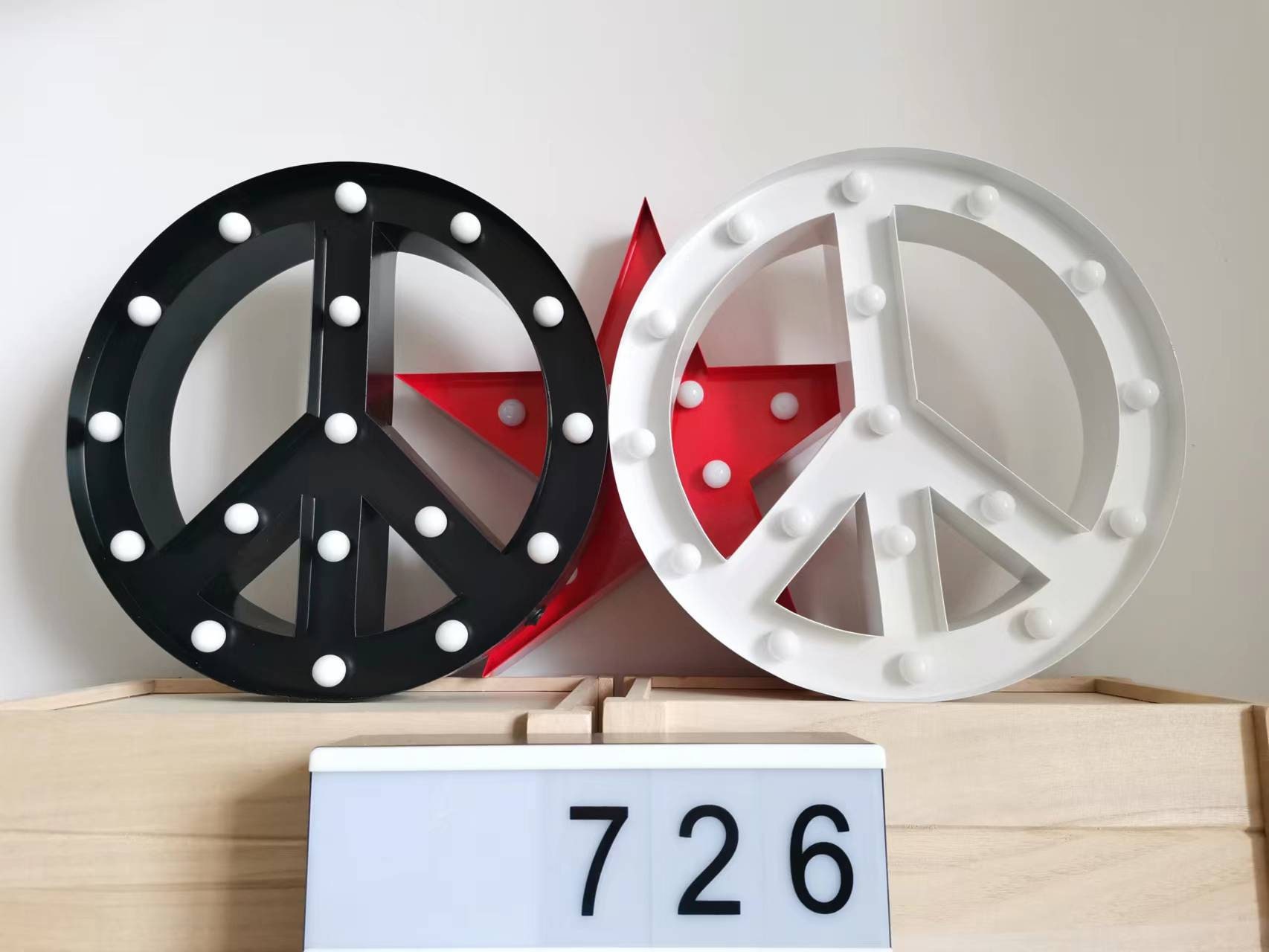 12 Inch Metal Peace Sign Battery Operated/plugged - Etsy