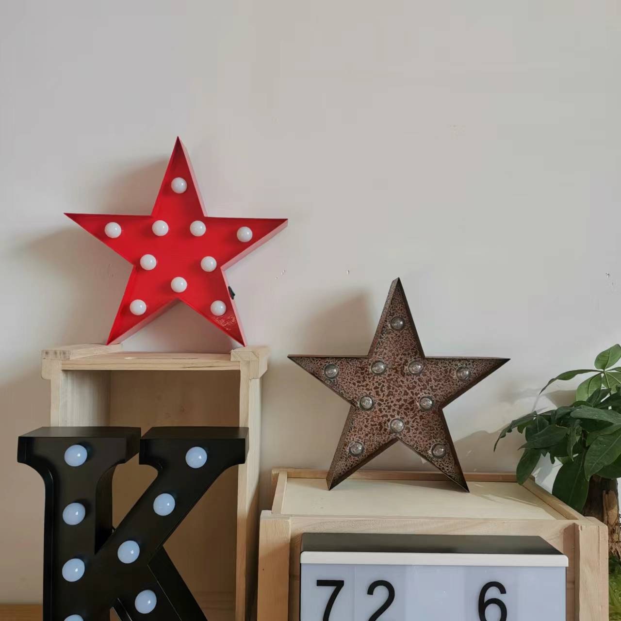 Vintage LED Red Star Marquee Room Novelty up Christmas Etsy Marquee Decor Sign Battery Light Gift Light Night Star Powered Light 