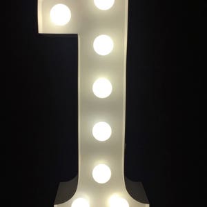 12”Metal white/black No.1 marquee letter marquee light light up number party room bar pub store light night light
