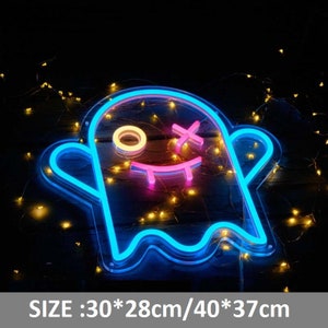 Halloween Ghost Neon Sign Halloween Neon Decor Halloween Party Neon Light Wall Table Light