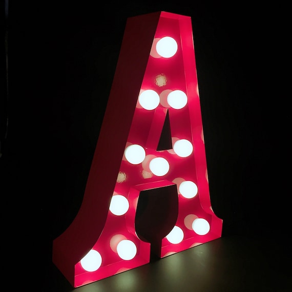 9metal Handmade A Z Red Letters Light up Alphabet Letters