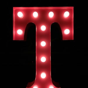 12&quot; Metal Light Up Letters Red A-Z Marquee Letters Marquee Light  Home Wall Desk Table Nightstand Decor Battery Operated