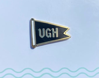 Ugh - Enamel pin - Mini Moods Pennant pins - Mood flair Hard enamel Monotone Black and White