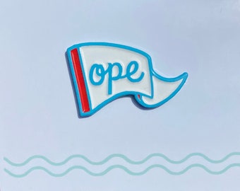 Ope - CHICAGO FLAG - Soft Enamel pin - Mini Moods Pennant pins - Mood flair soft enamel midwest flair midwestern pin