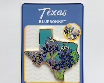 Texas Bluebonnet Hard Enamel Pin - State Flower Series Flair Lone star State Texas Flower Floral TX