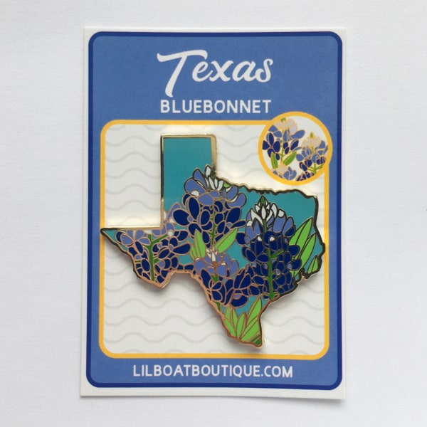 Texas Bluebonnet Hard Emaille Pin - State Flower Series Flair Lone star State Texas Flower Floral TX