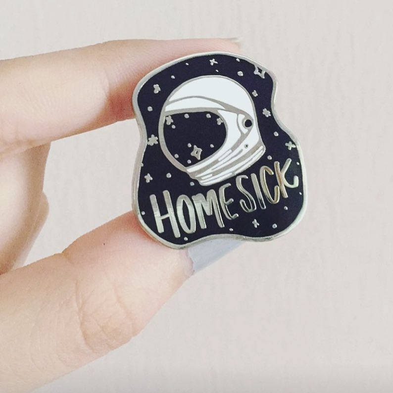 Homesick Space Pin Hard Enamel Pin Galaxy Astronaut Silver Etsy 7176