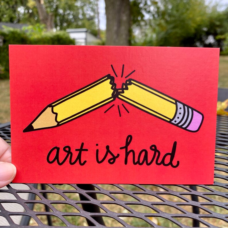 Art is Hard Sticker Cursive Ugly Organ Vinyl Waterproof Cry Etsy