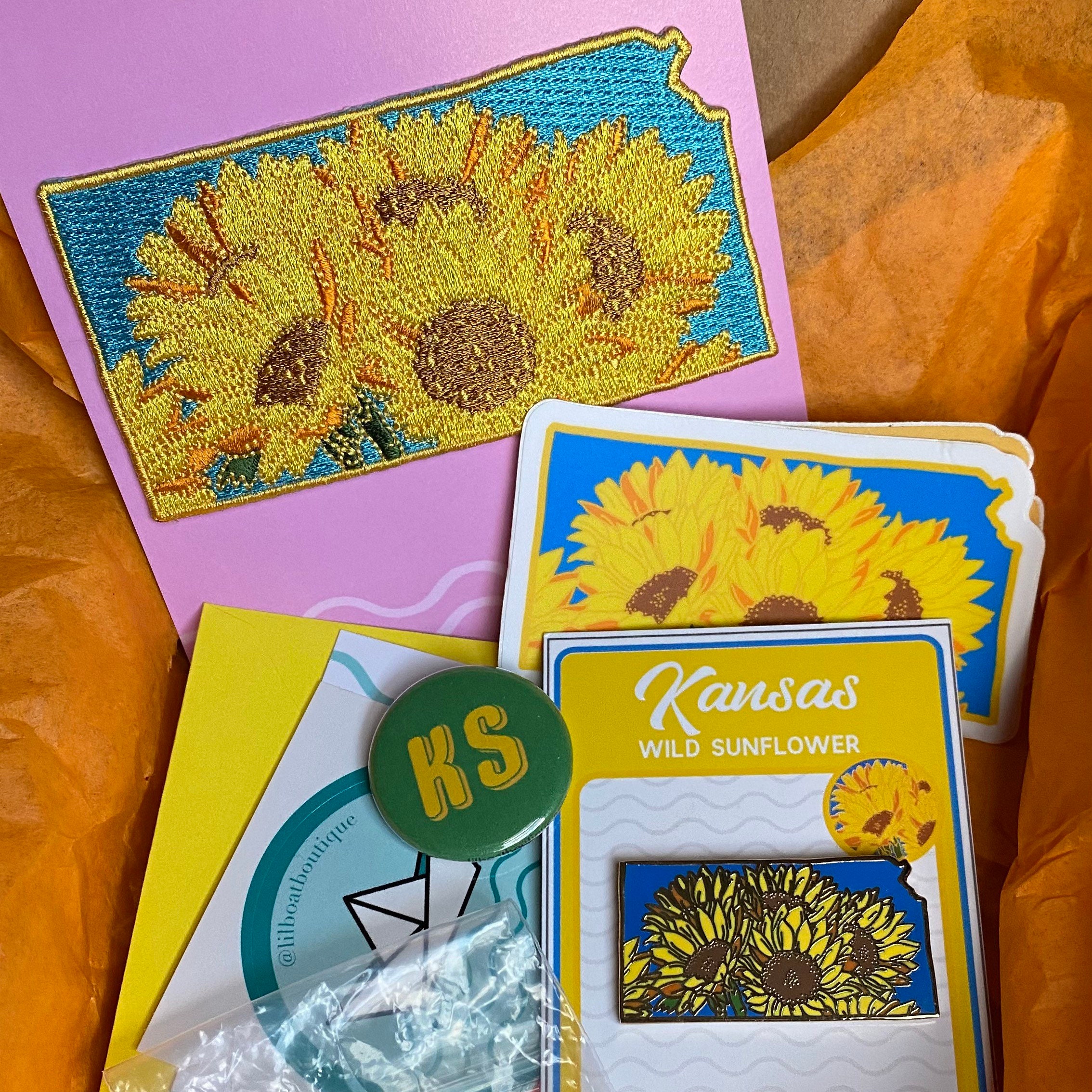 Kansas Sunflower Embroidered Patch State Flower Series State Etsy