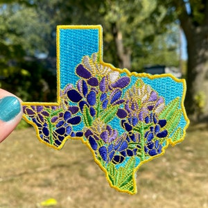 Texas Bluebonnet Embroidered Patch Bluebonnets State Flowers Iron On Patch State Flower Series