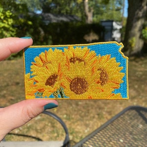 Kansas Sunflower Embroidered Patch - State Flower Series State - Flowers Sunflowers KS Patchgame