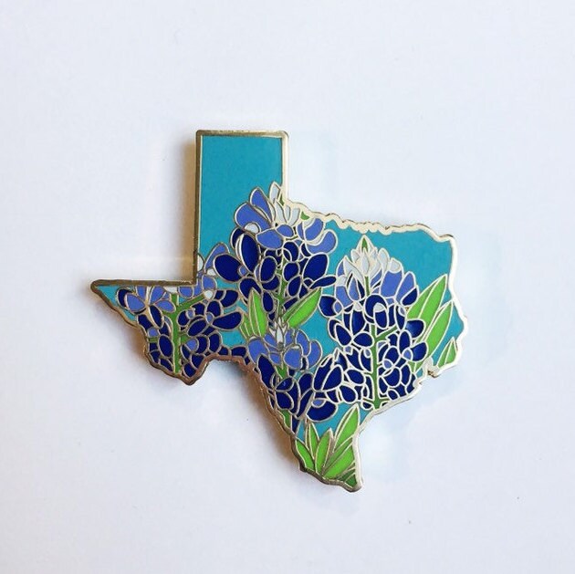 Texas Bluebonnet Hard Enamel Pin - State Flower Series Flair Lonestar…