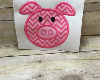 Pig Embroidery Applique, Pig Applique, Pig Embroidey Design