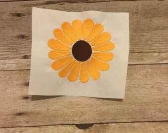 Flower Embroidery Design, Flower Applique, Sunflower Applique