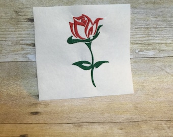 Rose Embroidery design, Rose Applique