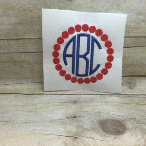 Dot Frame circle Embroidery Design, Polka Dots Circle Embroidery Design