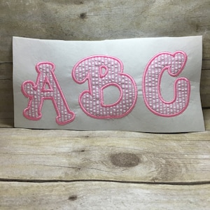 Applique Font embroidery, Embroidery  Applique Font, Font Applique