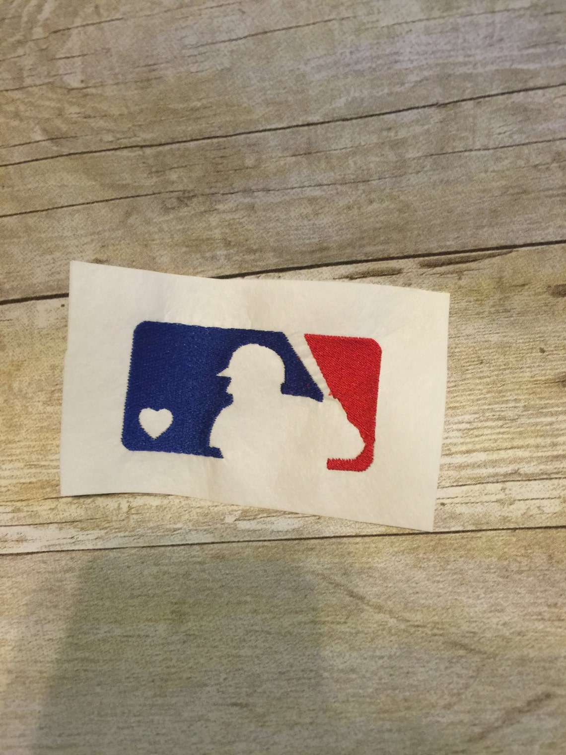 Béisbol MLB con diseño de corazón bordado apliques MLB Etsy