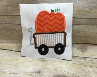 Carro con apliques calabaza, calabaza en apliques de carro, carro con apliques de diseño de bordado calabaza