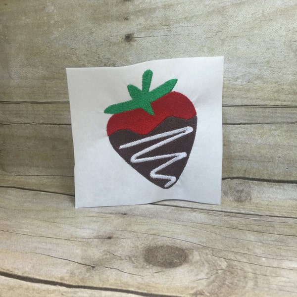 Chocolate Covered Strawberry Embroidery Design, Strawberry Embroidery Design