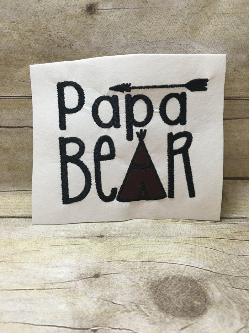 Papa Bear Embroidery Design Papa Bear Embroidery