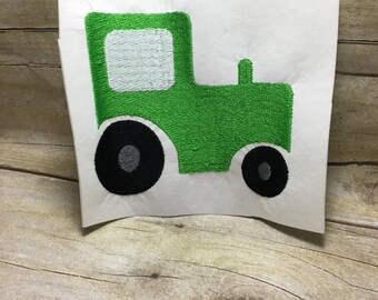 Tractor Embroidery Design, Green Tractor Embroidery Design